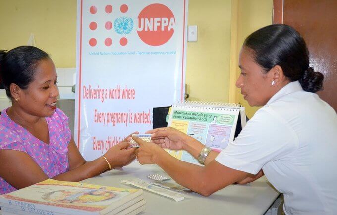 A woman in Timor-Leste receives family planning counseling.